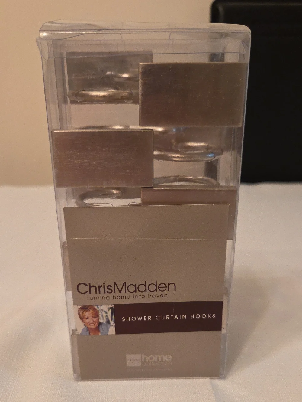 Chris Madden Shower Curtain Hooks Satin Nickel Silver Color Rectangle